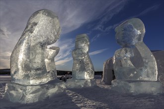 Ice sculptures in front of Icehotel