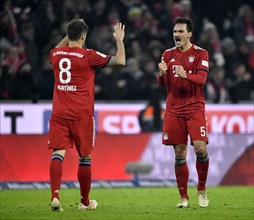 Jubilation at Javi Javier Martinez FC Bayern Munich (left) and Mats Hummels FC Bayern Munich (right)