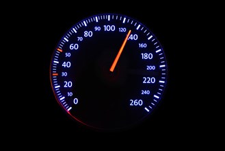 Speedometer with speed display 130 km/h