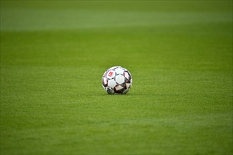 Bundesliga Spielball adidas Derbystar lies on grass