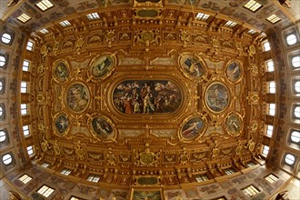 Cassette ceiling with the main painting of Sapientia