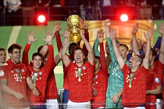 Robert Lewandowski FC Bayern Munich with cup