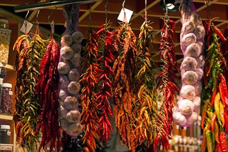 Hanging garlic and chilli