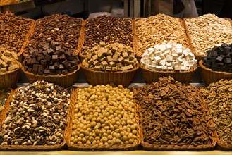 Various nuts and nougat