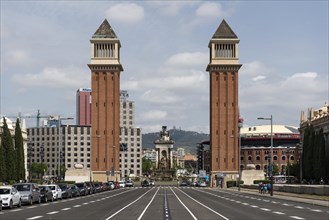 Two Venetian towers on the Placa dÂ´Espanya