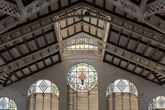 Roof construction and elaborate glass windows