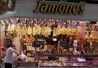 Spanish ham stall