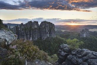 Sunset in the Elbe Sandstone Mountains