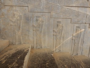 Staircase with antique relief of the Achaemenids