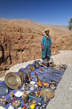 Dealer at his souvenir stand above the Dades Gorge