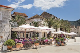 Restaurants and street cafes in the old town of Stari Grad