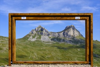 Wooden frame at viewpoint