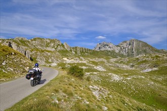 Motorcycle on mountain road