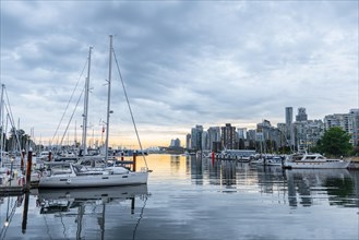 Skyscrapers and sailboats in the marina
