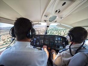 Two pilots in the cockpit