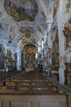 Interior of the monastery church Dietramszell