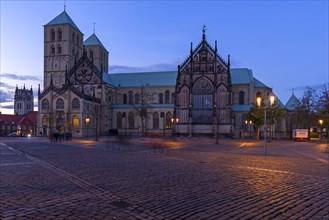 Cathedral with cathedral square at dusk