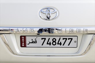 Toyota Landcruiser with arabic registration plate of Qatar