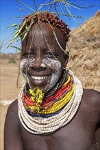 Woman of the tribe of the Karo with face painting