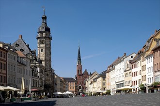Market place with City Hall and Bruderkirche Church