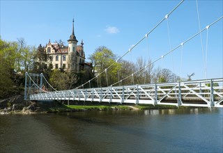 Suspension bridge over the Mulde
