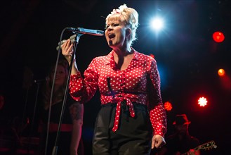 The Swiss singer and songwriter and winner of the Swiss singing casting show The Voice of Switzerland 2013 Nicole Bernegger live in the Schuur Lucerne