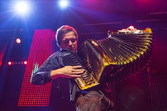 The German music group Dorfrocker with Markus Thomann on accordion live at the 16th Schlager Nacht in Luzern