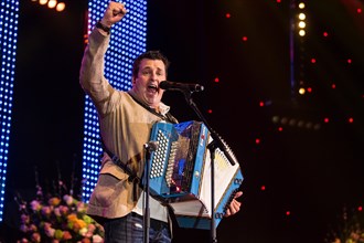 The Austrian pop singer and accordion player Marc Pircher live at the 16th Schlager Nacht in Lucerne