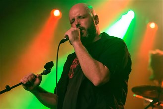 Andre Ellenberger singer of the Swiss metal band Piranha live in the Schuur Lucerne