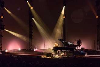 The British singer and songwriter Frances on the concert grand piano live at the Blue Balls Festival Lucerne