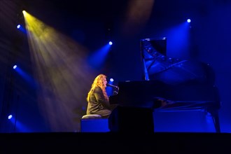 The British singer and songwriter Frances on the concert grand piano live at the Blue Balls Festival Lucerne