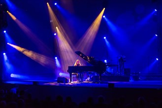 The British singer and songwriter Frances on the concert grand piano live at the Blue Balls Festival Lucerne