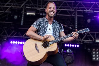 The British singer and musician James Morrison live at the 26th Heitere Open Air in Zofingen