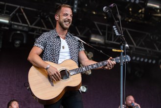 The British singer and musician James Morrison live at the 26th Heitere Open Air in Zofingen