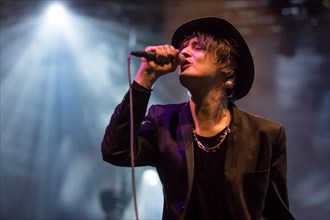 The British rock musician Peter Doherty live at the 25th Blue Balls Festival in Lucerne