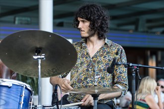 The Swiss band Uzu live at the 25th Blue Balls Festival in Lucerne