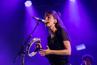 The music duo boy with Swiss singer Valeska Steinerund of the German musician Sonja Glass live at the 25th Blue Balls Festival in Lucerne