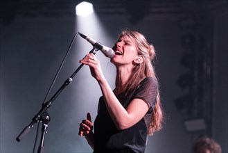 The music duo boy with Swiss singer Valeska Steinerund of the German musician Sonja Glass live at the 25th Blue Balls Festival in Lucerne