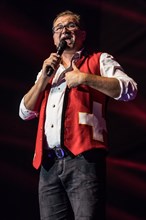 The Swiss folk musician and pop singer Stefan Roos live at the Schlager Nacht in Lucerne