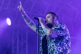 The British blues and soul singer Rag 'n' Bone Man live at the 28th Heitere Open Air in Zofingen