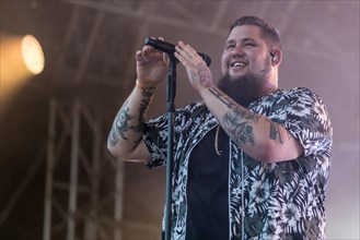 The British blues and soul singer Rag 'n' Bone Man live at the 28th Heitere Open Air in Zofingen