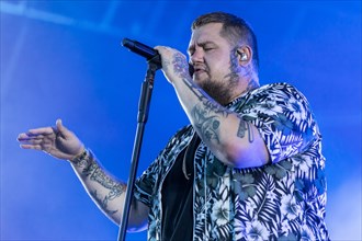 The British blues and soul singer Rag 'n' Bone Man live at the 28th Heitere Open Air in Zofingen