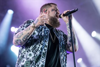 The British blues and soul singer Rag 'n' Bone Man live at the 28th Heitere Open Air in Zofingen