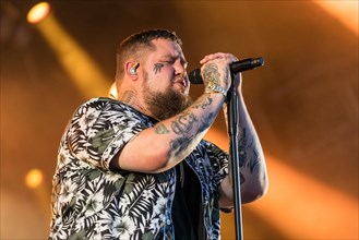 The British blues and soul singer Rag 'n' Bone Man live at the 28th Heitere Open Air in Zofingen