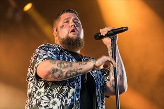 The British blues and soul singer Rag 'n' Bone Man live at the 28th Heitere Open Air in Zofingen