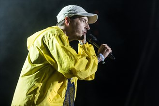 The German-American rapper and rap rock artist Casper live at the 28th Heitere Open Air in Zofingen