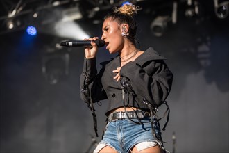British R & B and pop singer and songwriter Rachel Keen aka Raye live at the 28th Heitere Open Air in Zofingen Aargau