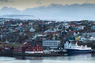 View of harbor and city