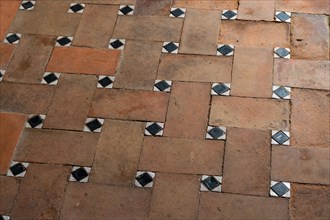 Old floor with tile pattern
