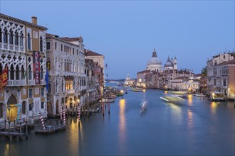 Grand Canal with light trails from water taxis